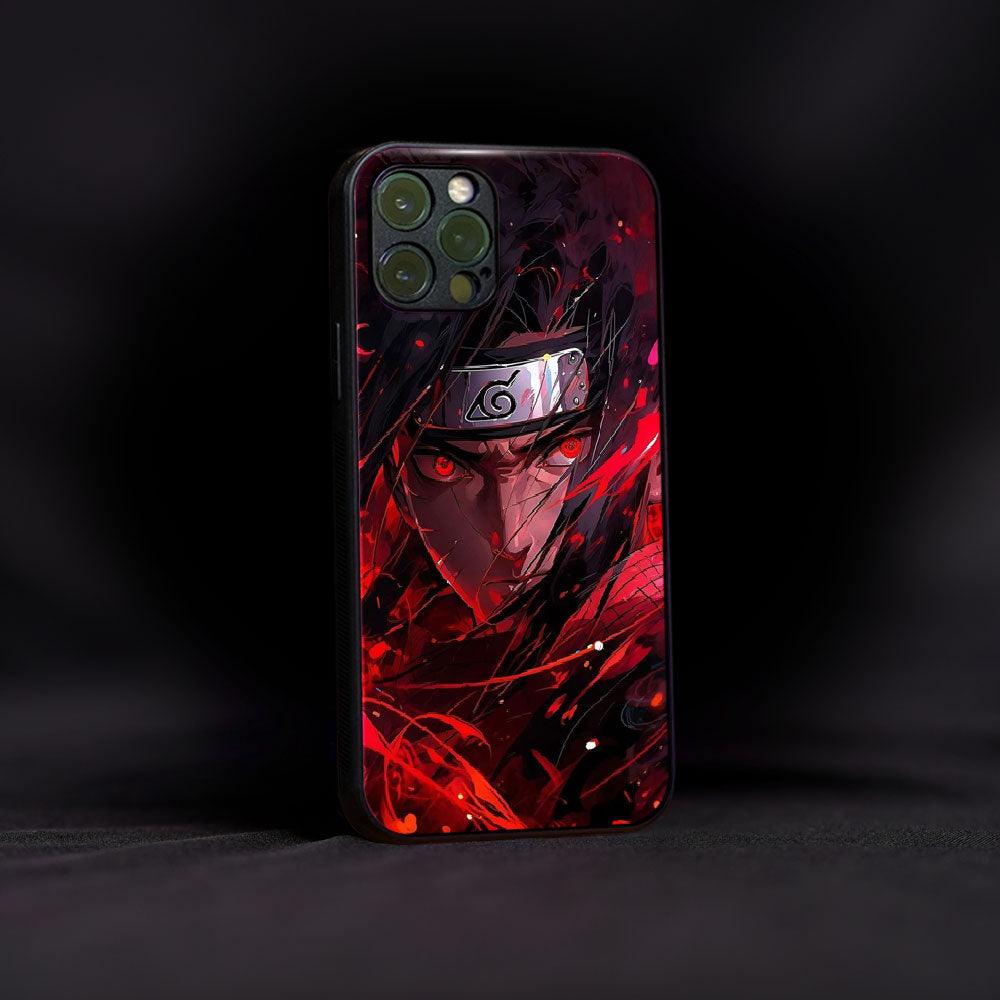 Itachi Uchiha Red Vibrant Glass Case - Luckanime