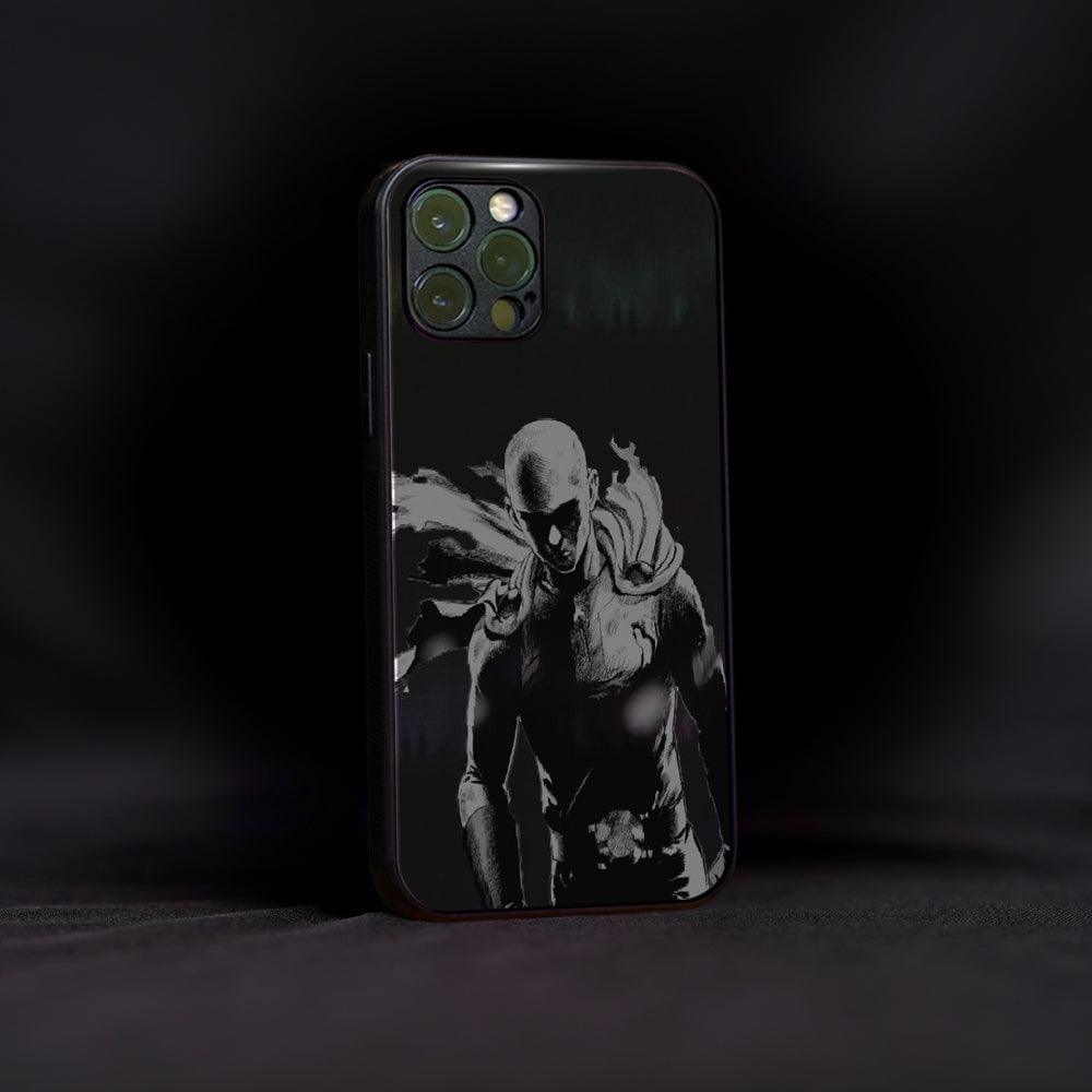 Saitama Black Art Glass Case - Luckanime