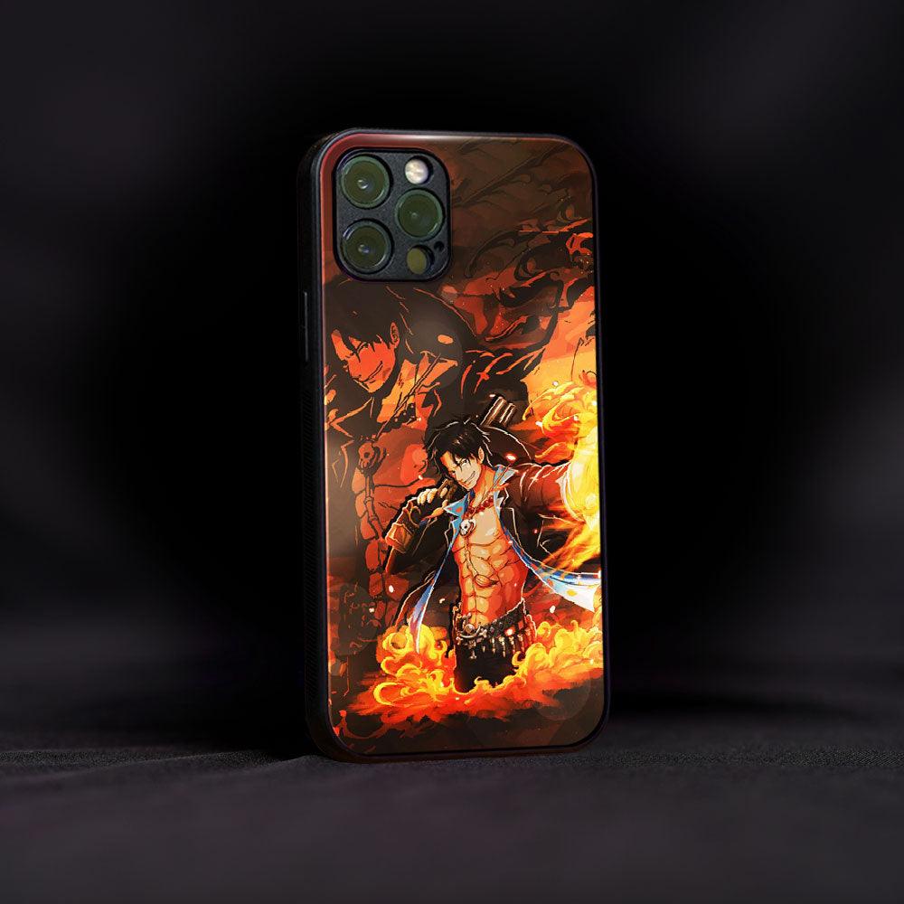 Portgas D. Ace Anime Glass Case - Luckanime