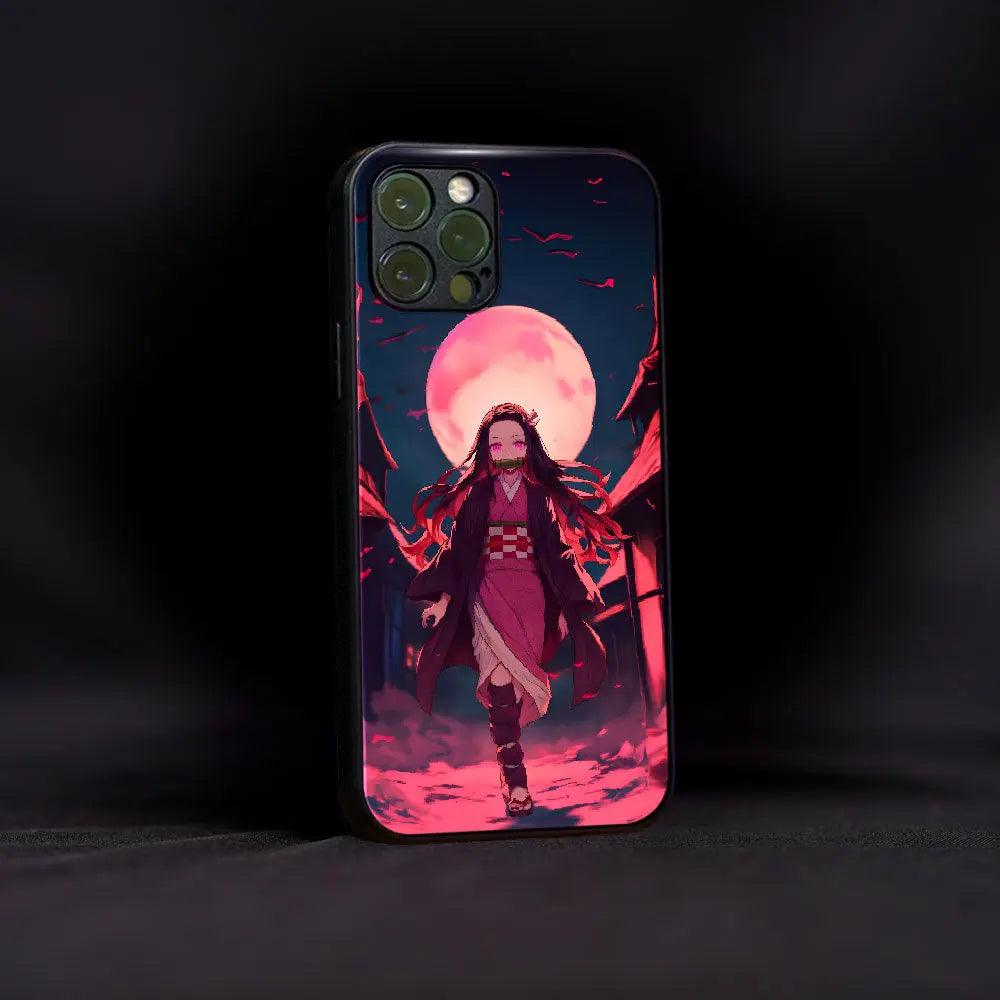 Beautiful Nezuko Glass Case - Luckanime