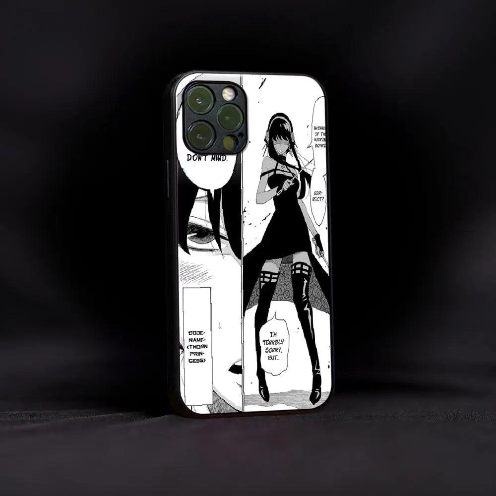 Black and White Yor Forger Glass Case - Luckanime