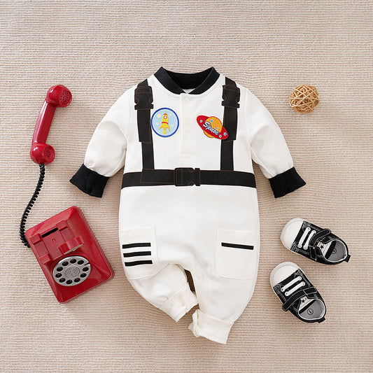 0-36M Spring and Autumn Newborn Bodysuit Long sleeved Astronaut Role Play Pure Cotton Comfortable and Breathable