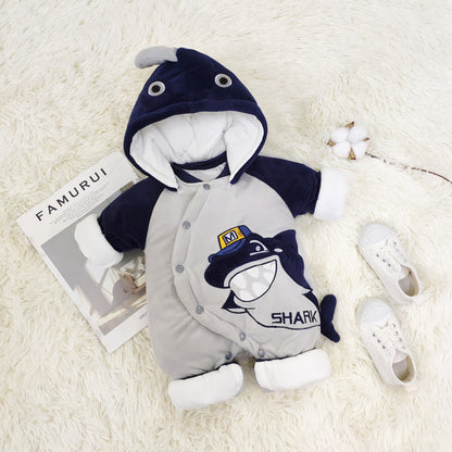 Newborn baby cartoon thick winter clothes