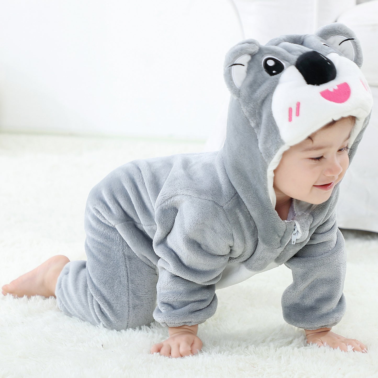 Flannel Animal Shaped Baby One-Piece Suit