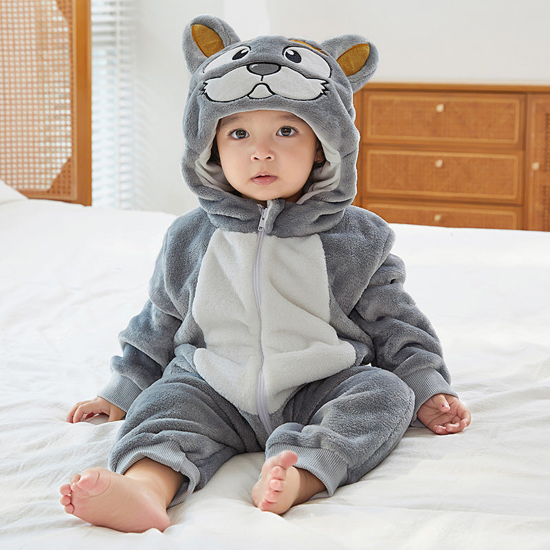 Flannel Animal Shaped Baby One-Piece Suit