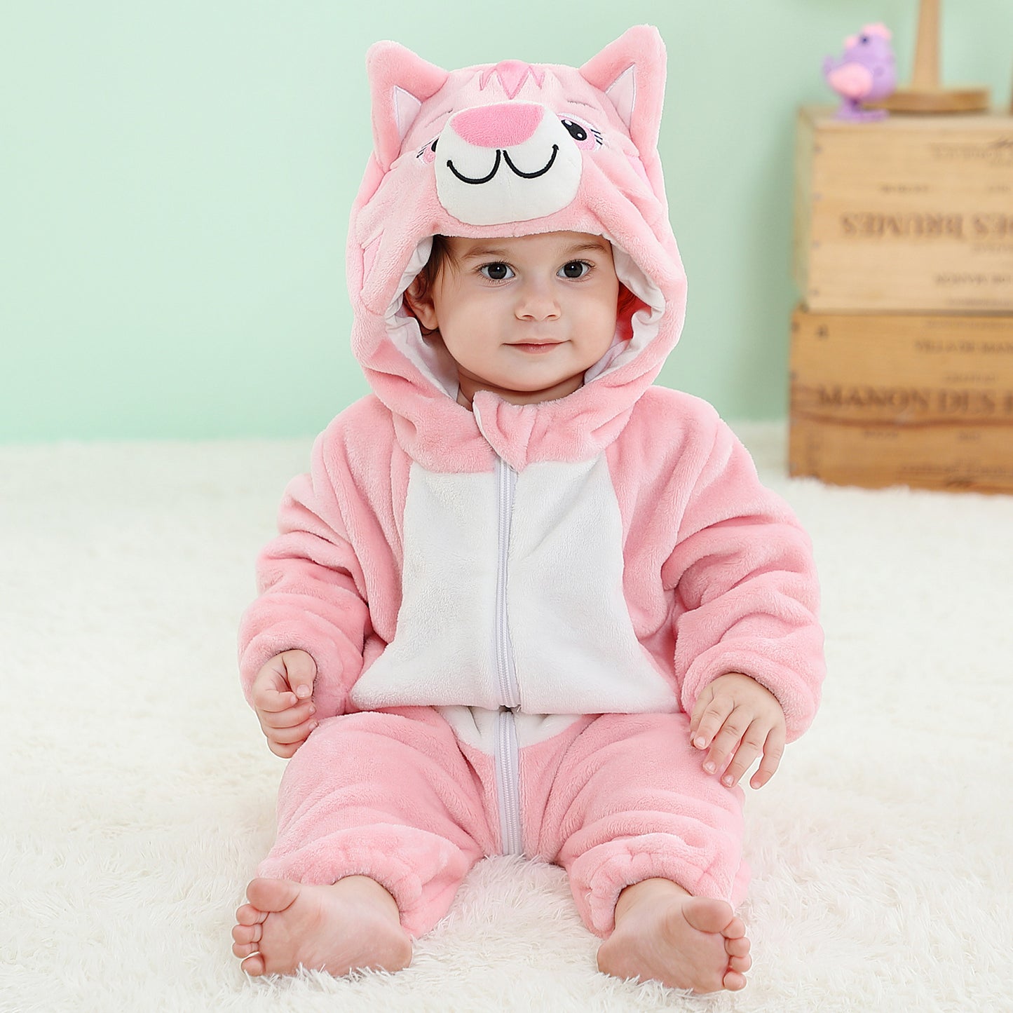 Flannel Animal Shaped Baby One-Piece Suit