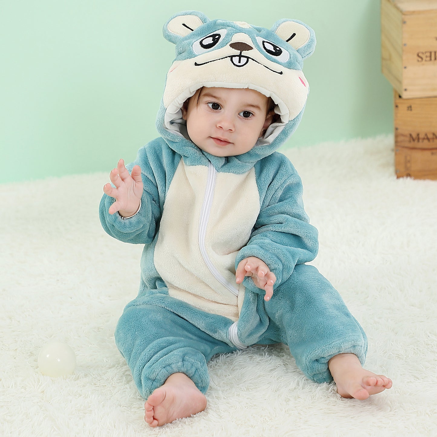 Flannel Animal Shaped Baby One-Piece Suit