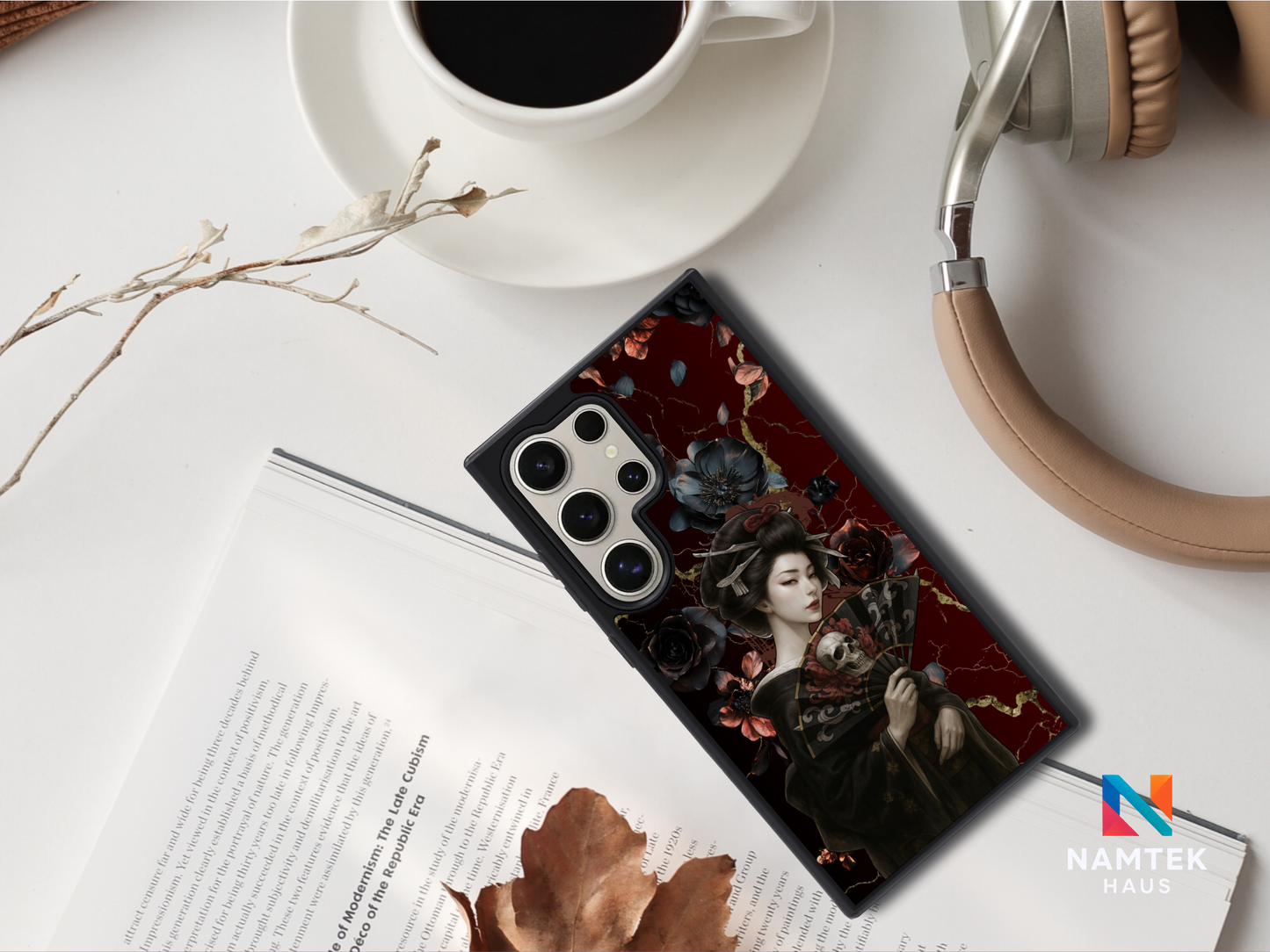Geisha Veil of Roses & Shadows Phone Case