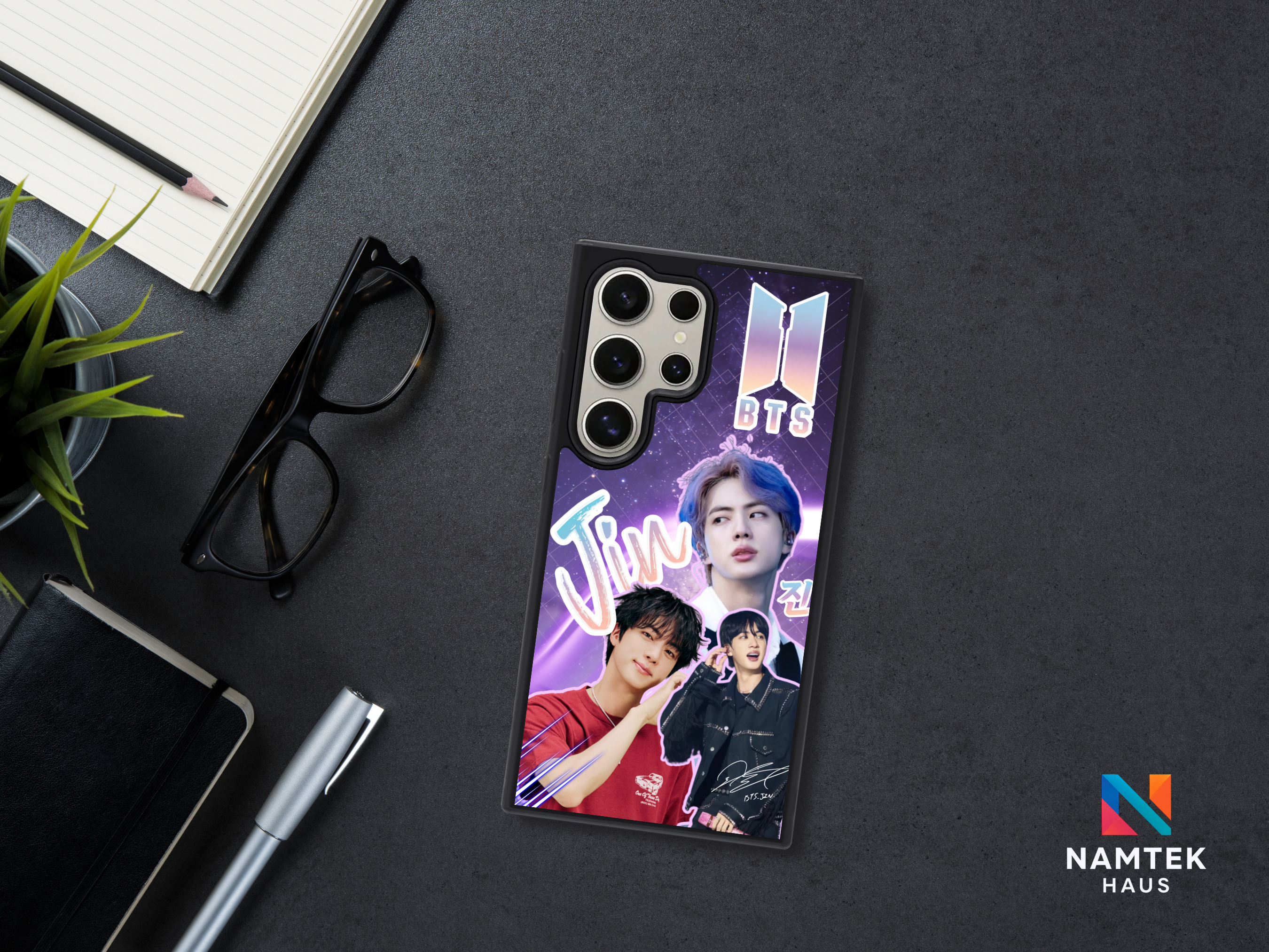 BTS Jin iPhone Case – Purple Galaxy K‑Pop Phone Cover for ARMY