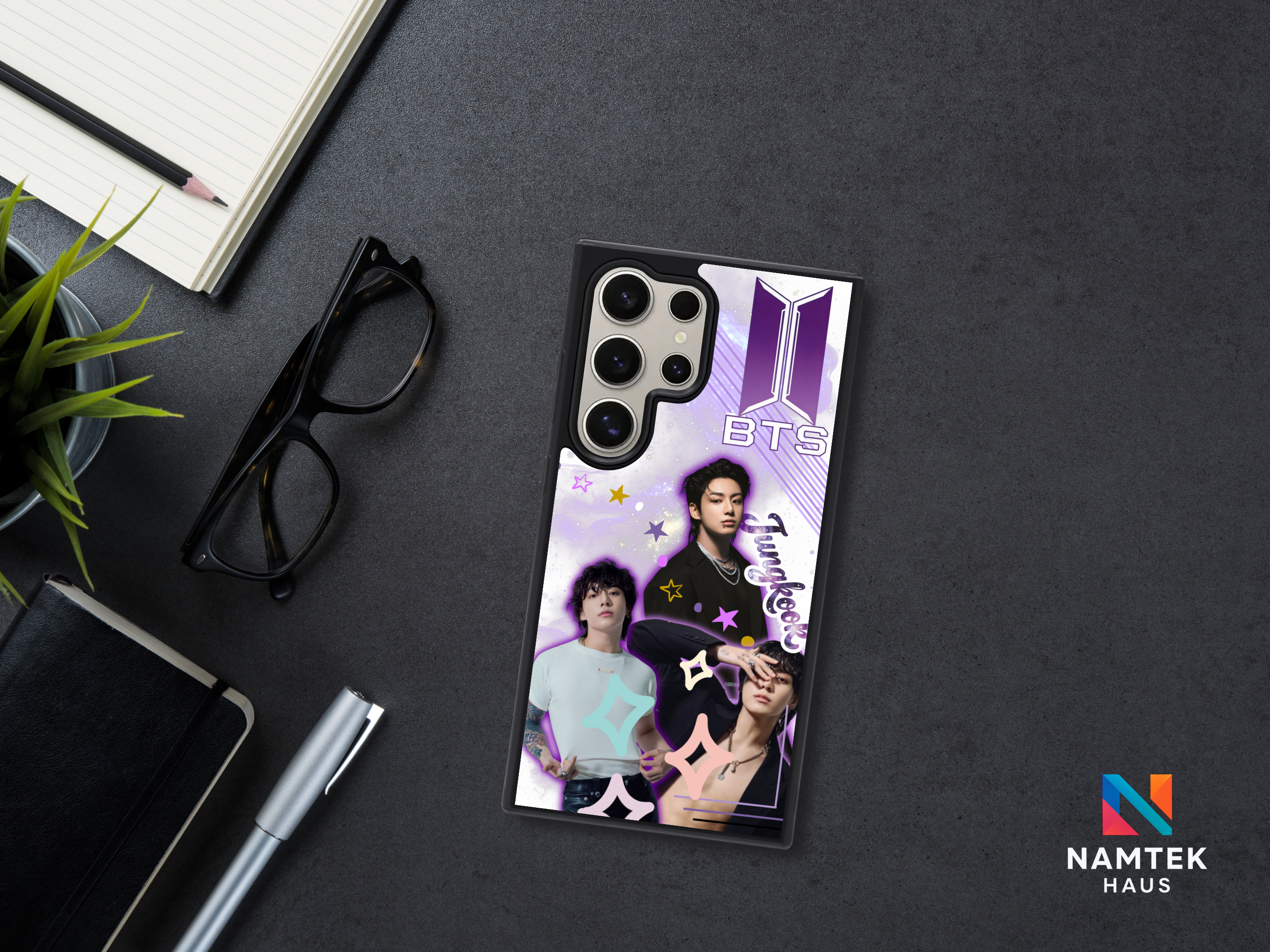 BTS Jungkook iPhone Case – Purple Galaxy K‑Pop Phone Cover for ARMY