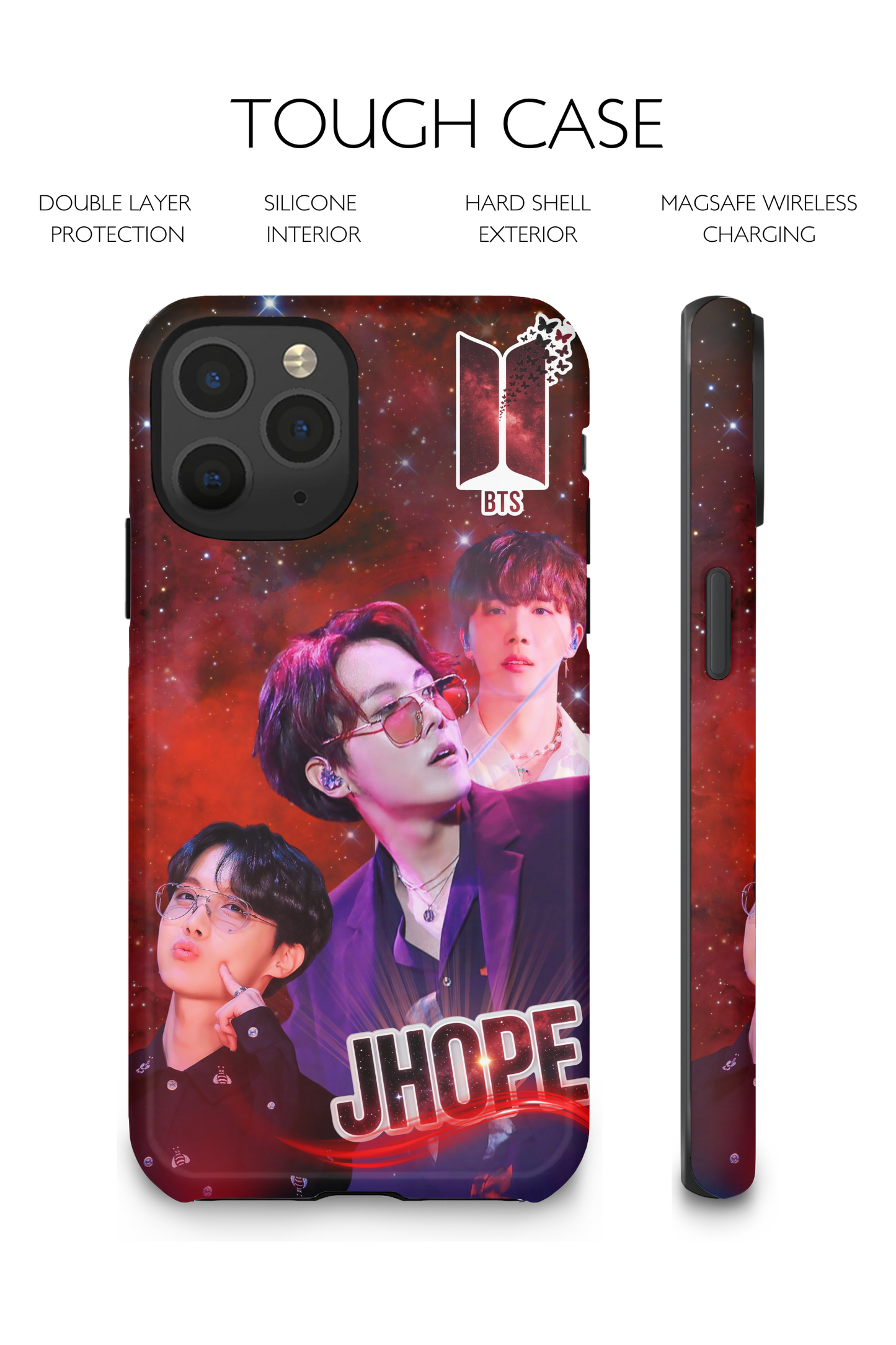 BTS J‑Hope Phone Case - Red Galaxy Tough Case for iPhone | Double Layer Protection