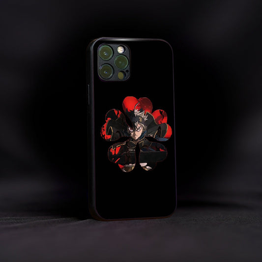 Dark Black Clover Glass Case