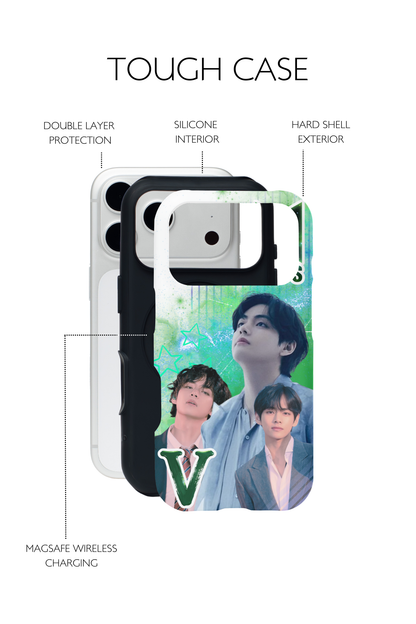 BTS V iPhone Case – Purple Galaxy K‑Pop Phone Cover for ARMY