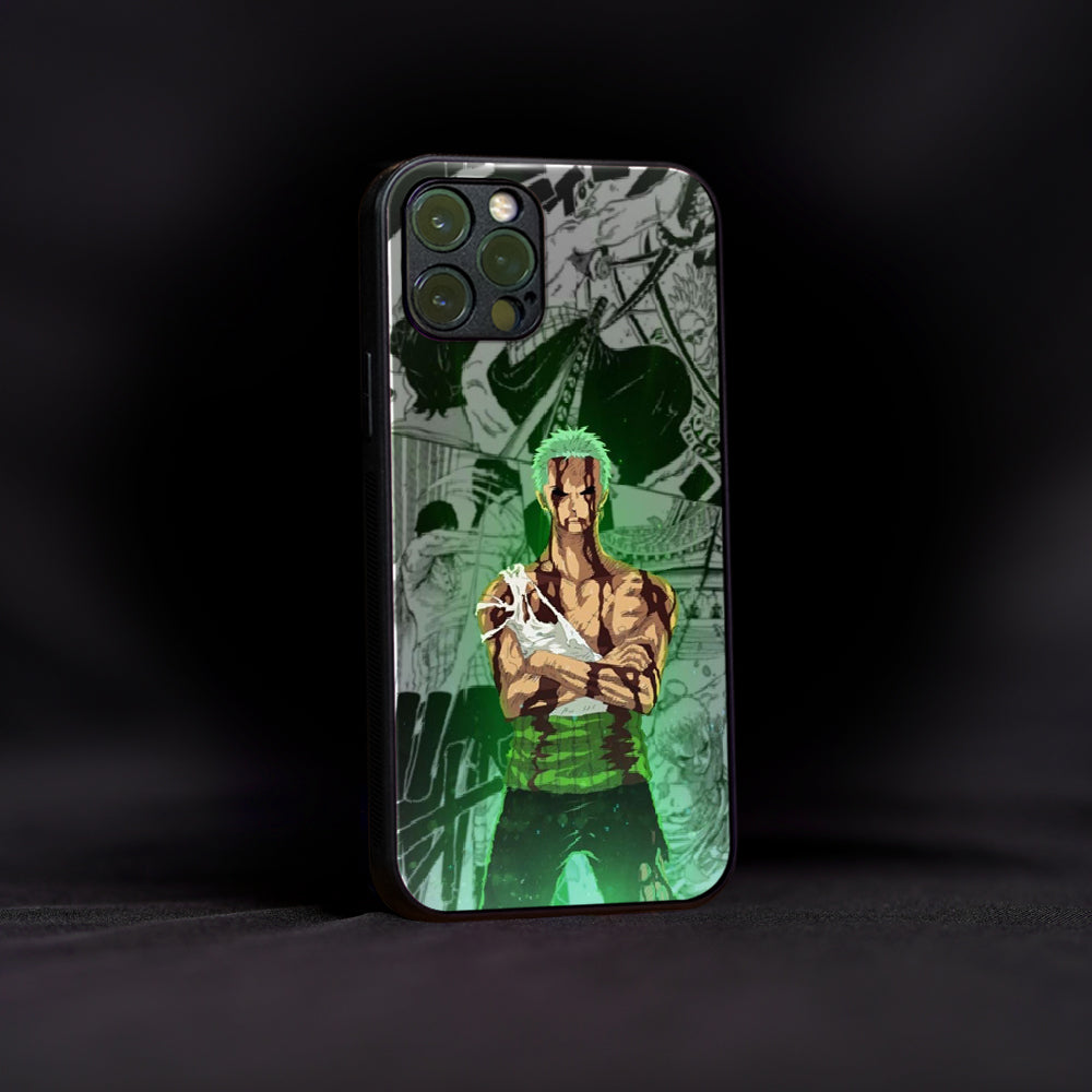 Green Head Zoro Poster Glass Case