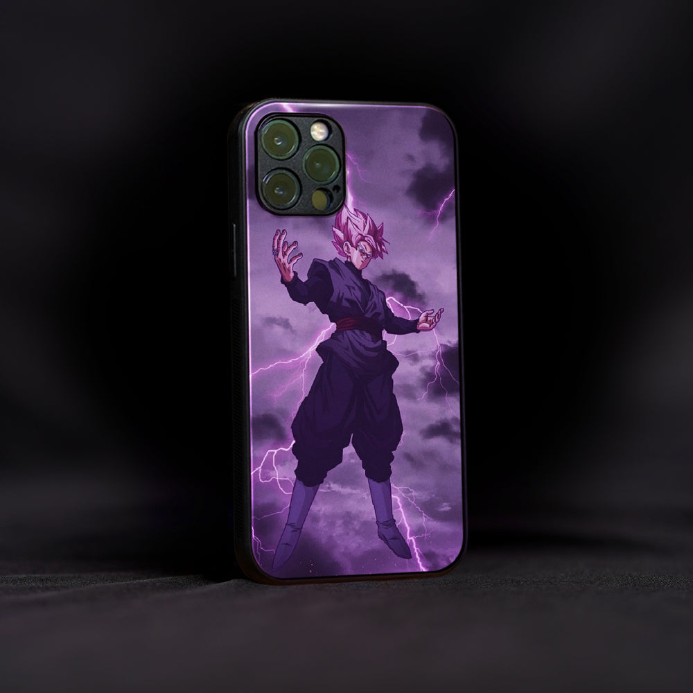 Black Goku Dragon Ball Art Glass Case