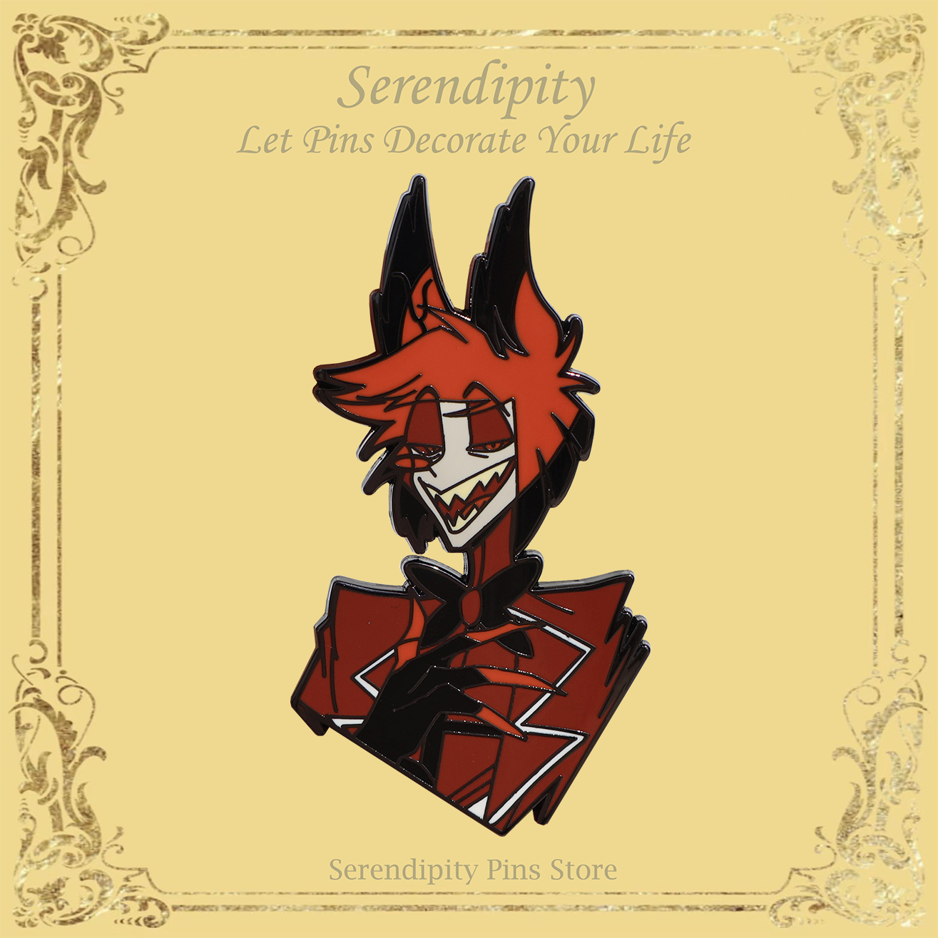 Hazbin Hotel Alastor Metal Pin