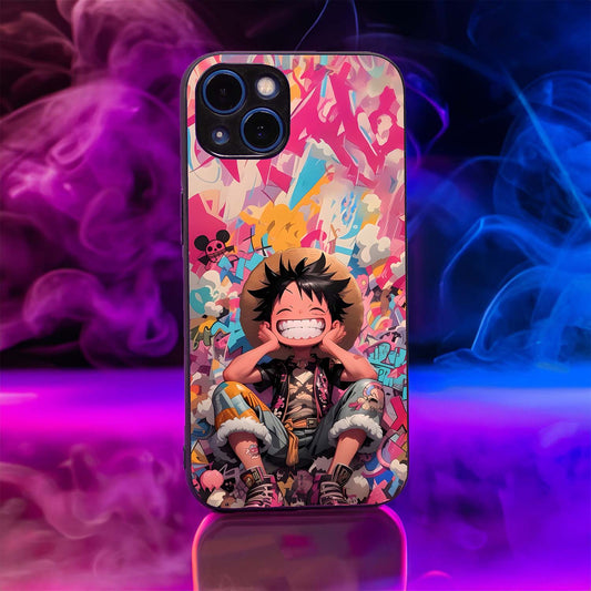 Cute Luffy Chibi Glass Case