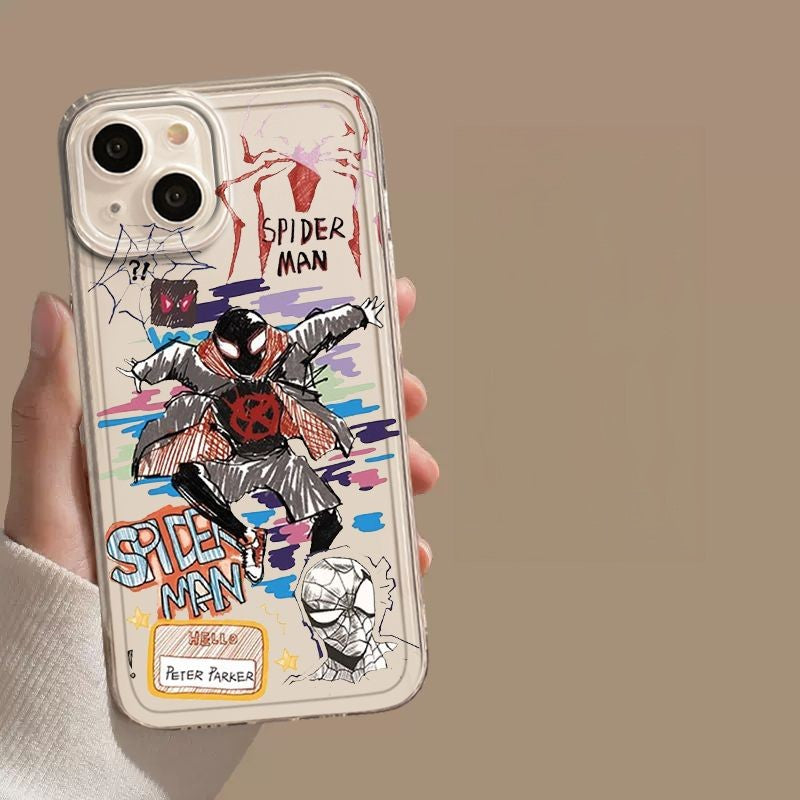 Bronzing Marvel Spider-Man Iron Man Phone Case