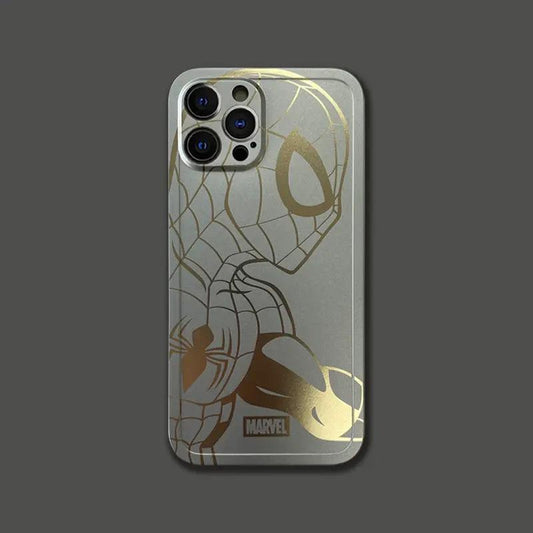 Bronzing Marvel Spider-Man Iron Man Phone Case - Luckanime