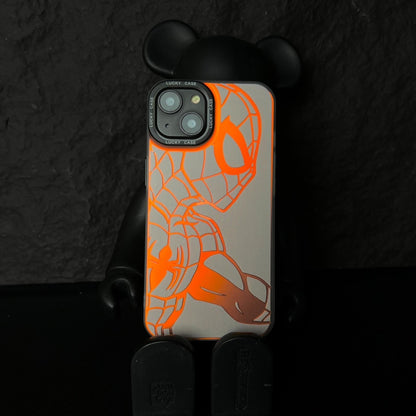 Bronzing Marvel Spider-Man Iron Man Phone Case