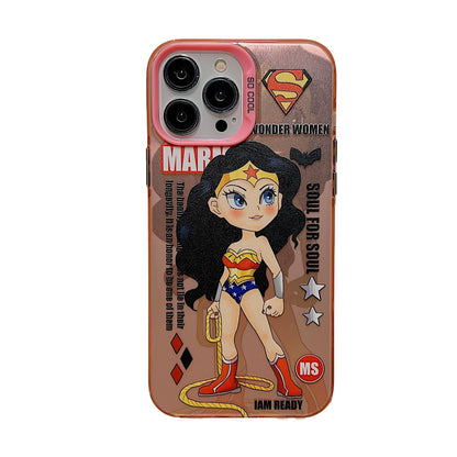 Bronzing Marvel Spider-Man Iron Man Phone Case