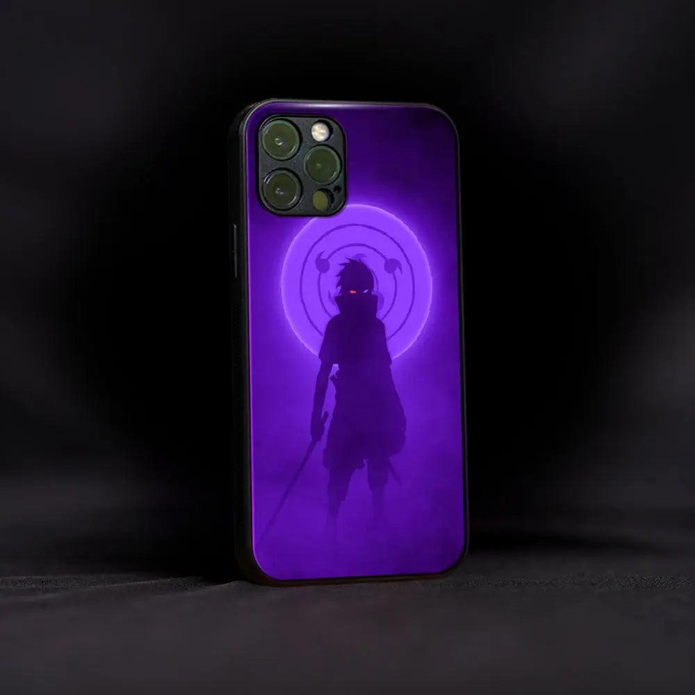 Dark Themed Sasuke Uchiha Glass Case - Luckanime
