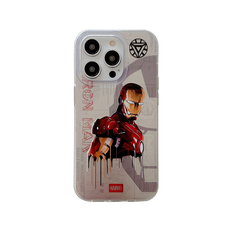 Bronzing Marvel Spider-Man Iron Man Phone Case