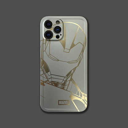 Bronzing Marvel Spider-Man Iron Man Phone Case