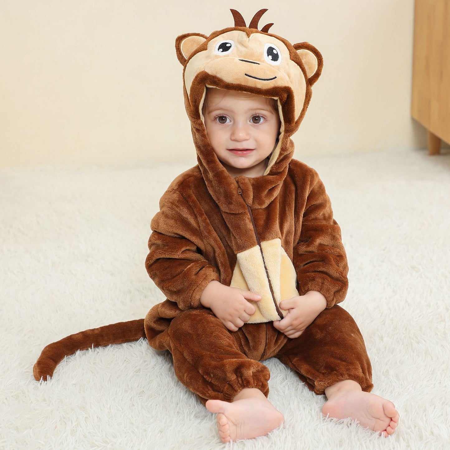 Flannel Animal Shaped Baby One-Piece Suit