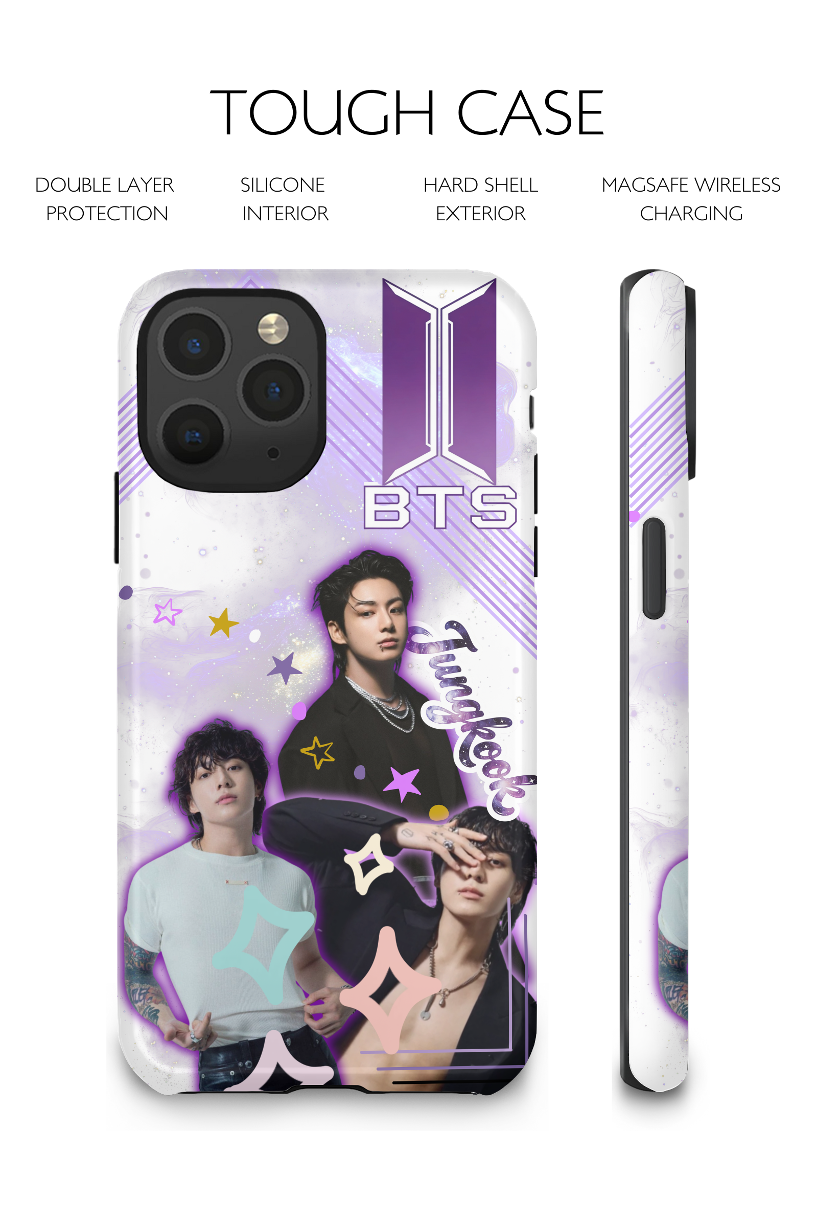 BTS Jungkook iPhone Case – Purple Galaxy K‑Pop Phone Cover for ARMY