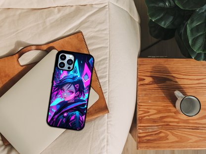 Neon Cyberpunk Dreamscape Anime-Inspired Art Print