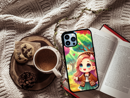 Autumn Stroll – Kawaii Forest Girl Phone Case