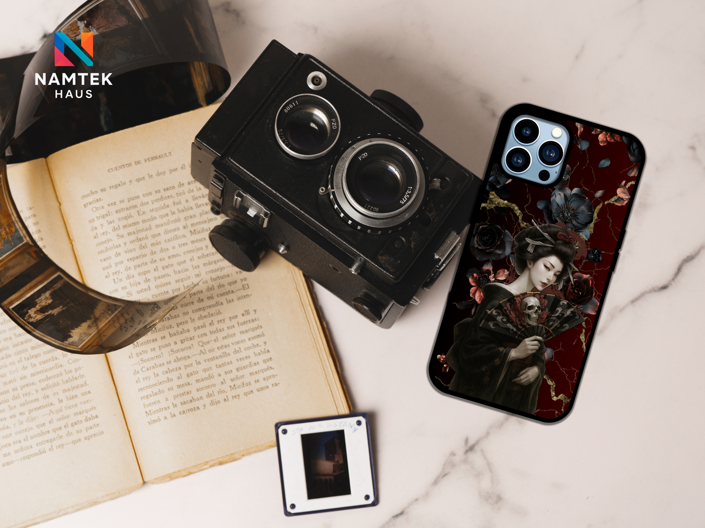 Geisha Veil of Roses & Shadows Phone Case