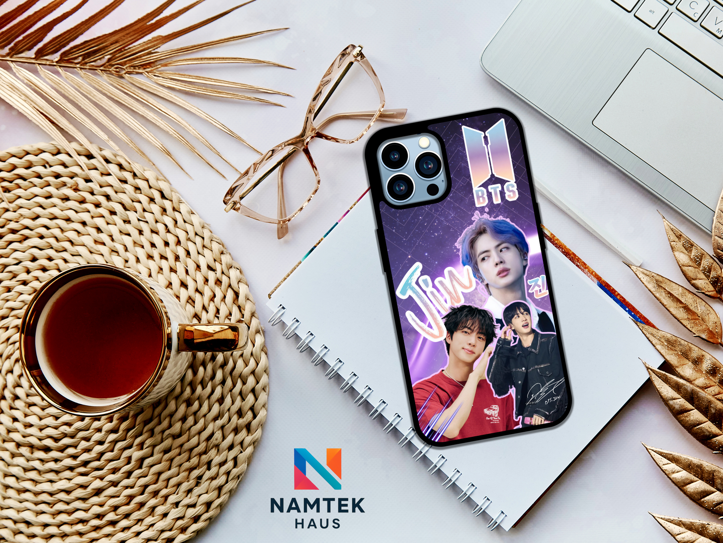 BTS Jin iPhone Case – Purple Galaxy K‑Pop Phone Cover for ARMY